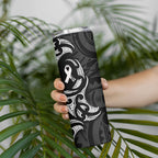 White Ribbon Day New Zealand Skinny Tumbler Aotearoa Maori Pattern