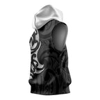 White Ribbon Day New Zealand Sleeveless Hoodie Aotearoa Maori Pattern