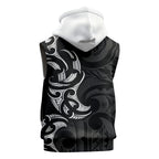 White Ribbon Day New Zealand Sleeveless Zip Hoodie Aotearoa Maori Pattern
