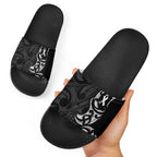 White Ribbon Day New Zealand Slide Sandals Aotearoa Maori Pattern