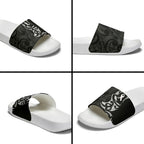 White Ribbon Day New Zealand Slide Sandals Aotearoa Maori Pattern