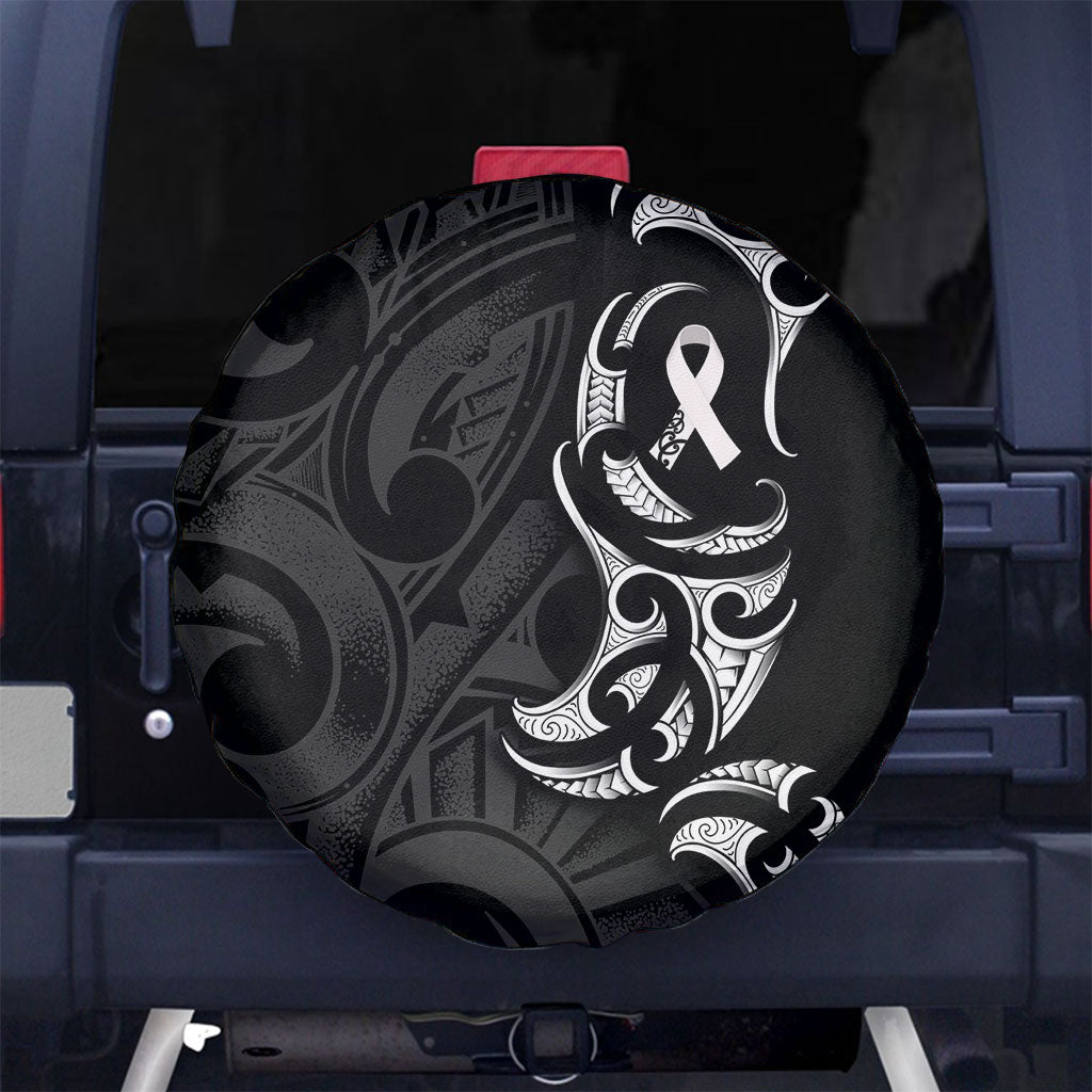 White Ribbon Day New Zealand Spare Tire Cover Aotearoa Maori Pattern
