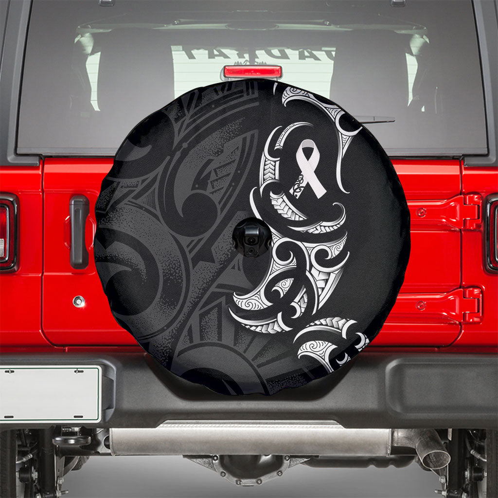 White Ribbon Day New Zealand Spare Tire Cover Aotearoa Maori Pattern