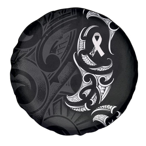 White Ribbon Day New Zealand Spare Tire Cover Aotearoa Maori Pattern