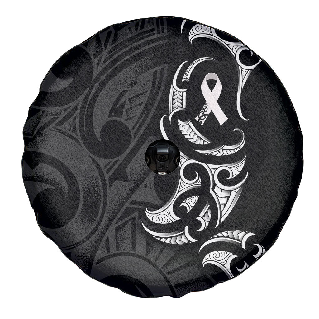 White Ribbon Day New Zealand Spare Tire Cover Aotearoa Maori Pattern
