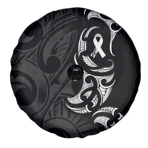 White Ribbon Day New Zealand Spare Tire Cover Aotearoa Maori Pattern