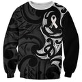 White Ribbon Day New Zealand Sweatshirt Aotearoa Maori Pattern