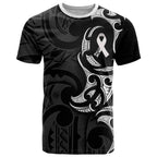 White Ribbon Day New Zealand T Shirt Aotearoa Maori Pattern
