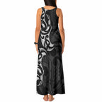 White Ribbon Day New Zealand Tank Maxi Dress Aotearoa Maori Pattern