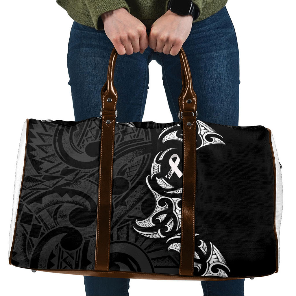 White Ribbon Day New Zealand Travel Bag Aotearoa Maori Pattern
