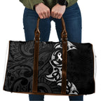 White Ribbon Day New Zealand Travel Bag Aotearoa Maori Pattern