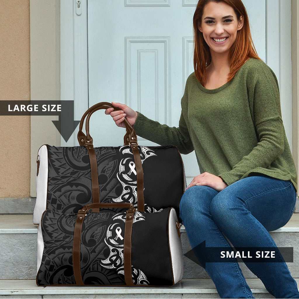 White Ribbon Day New Zealand Travel Bag Aotearoa Maori Pattern