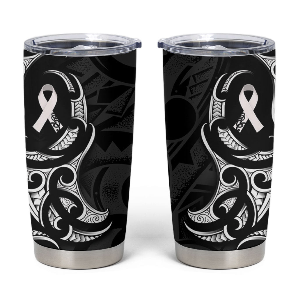 White Ribbon Day New Zealand Tumbler Cup Aotearoa Maori Pattern
