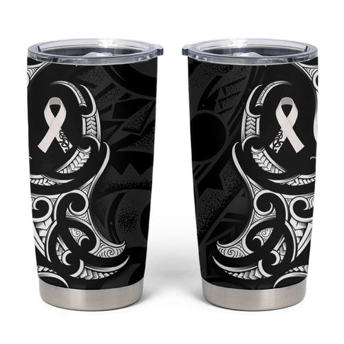 White Ribbon Day New Zealand Tumbler Cup Aotearoa Maori Pattern