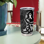 White Ribbon Day New Zealand Tumbler Cup Aotearoa Maori Pattern