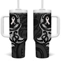 White Ribbon Day New Zealand Tumbler With Handle Aotearoa Maori Pattern