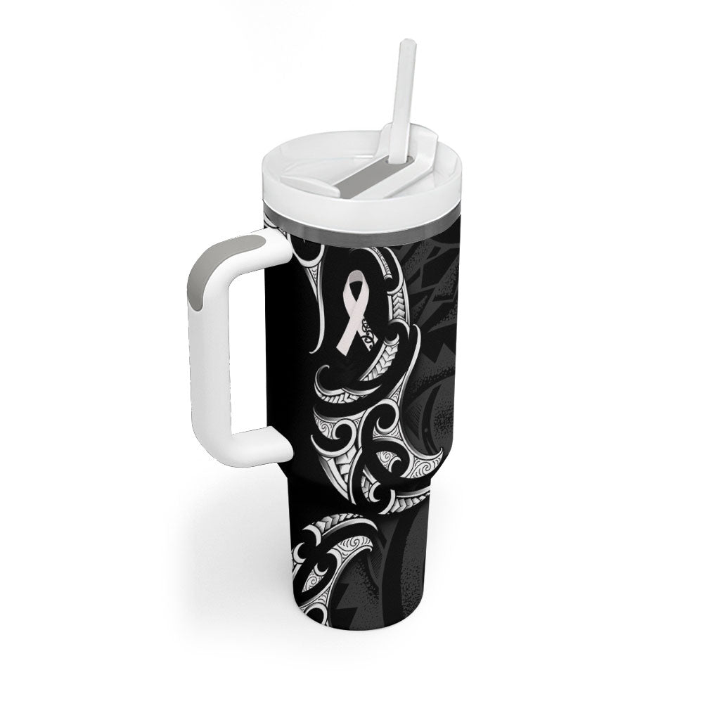 White Ribbon Day New Zealand Tumbler With Handle Aotearoa Maori Pattern