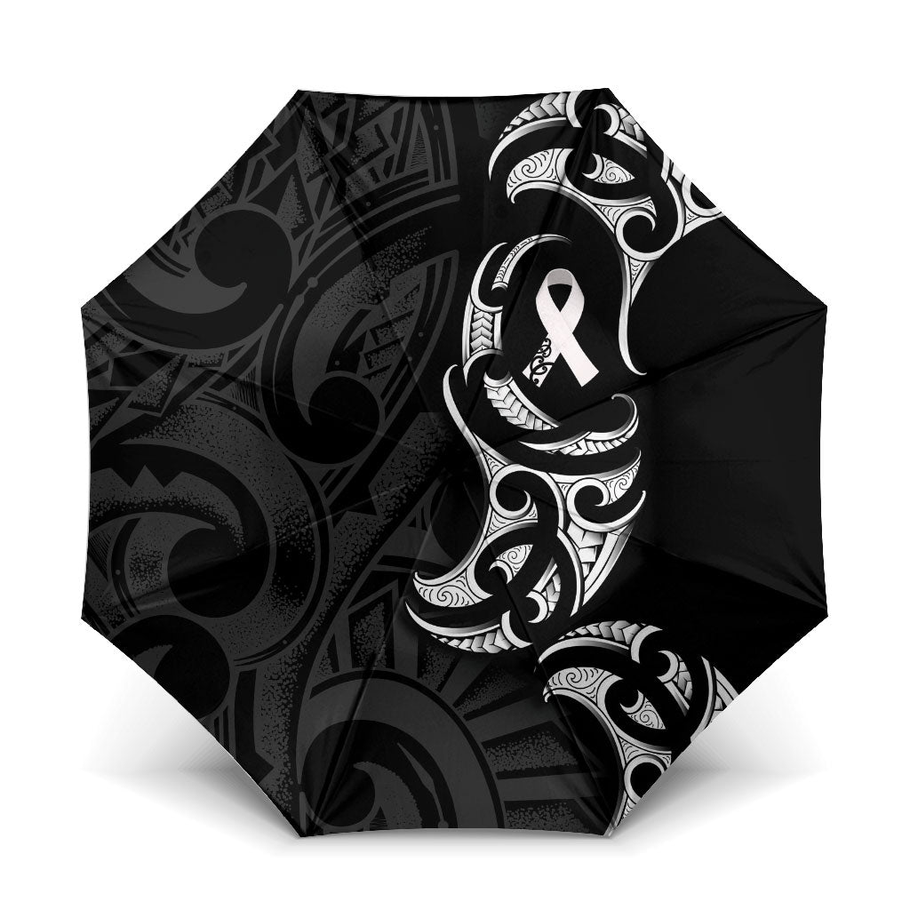 White Ribbon Day New Zealand Umbrella Aotearoa Maori Pattern