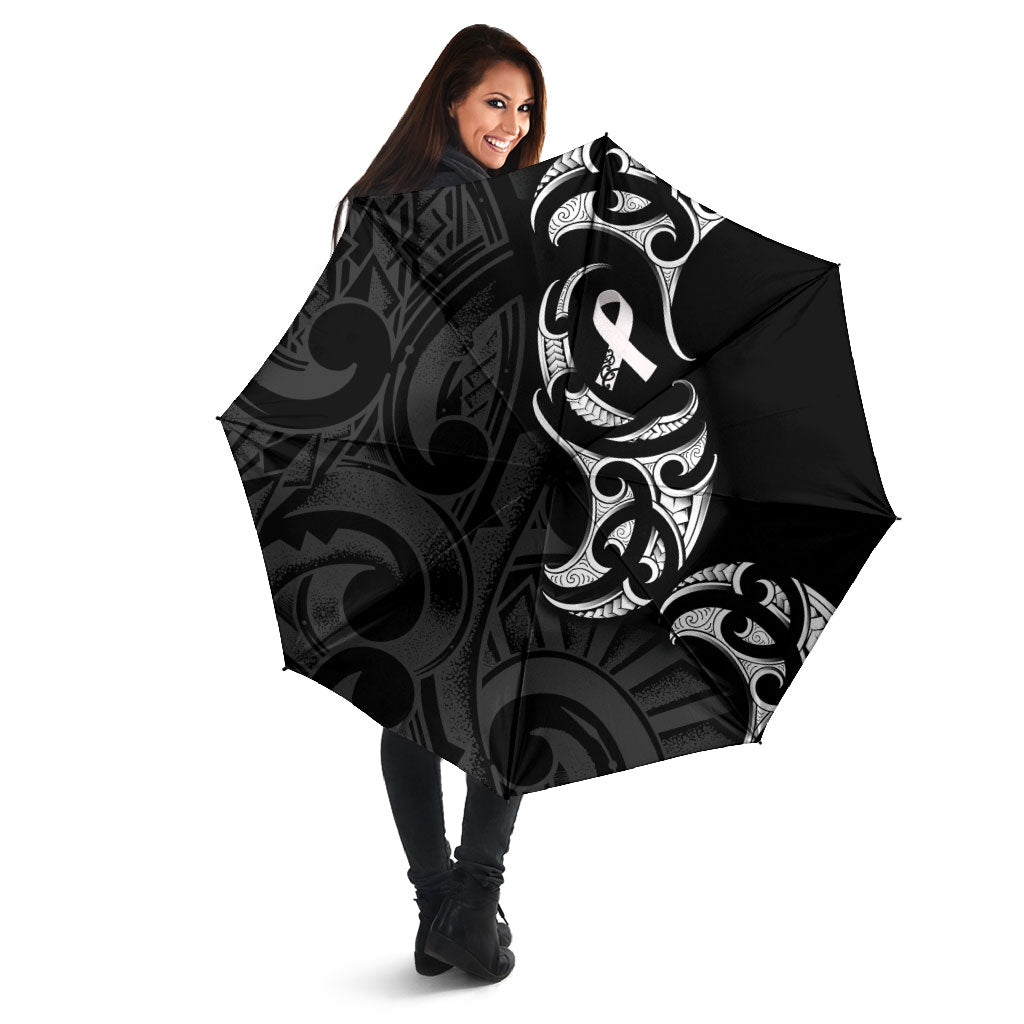 White Ribbon Day New Zealand Umbrella Aotearoa Maori Pattern