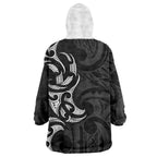 White Ribbon Day New Zealand Wearable Blanket Hoodie Aotearoa Maori Pattern