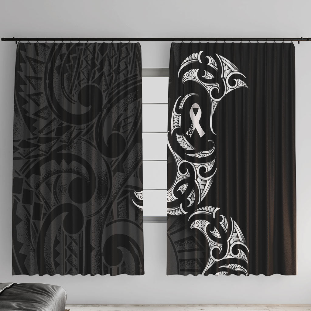 White Ribbon Day New Zealand Window Curtain Aotearoa Maori Pattern