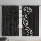 White Ribbon Day New Zealand Window Curtain Aotearoa Maori Pattern