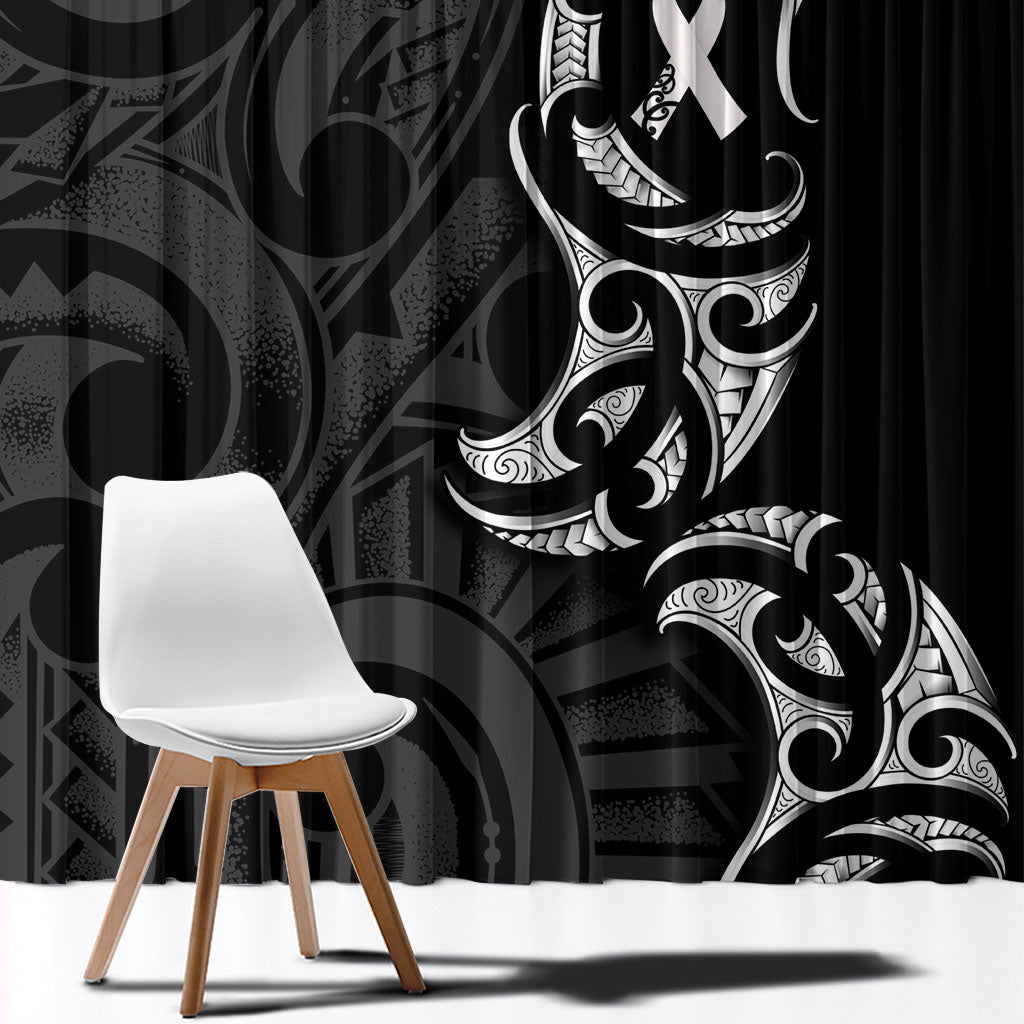 White Ribbon Day New Zealand Window Curtain Aotearoa Maori Pattern