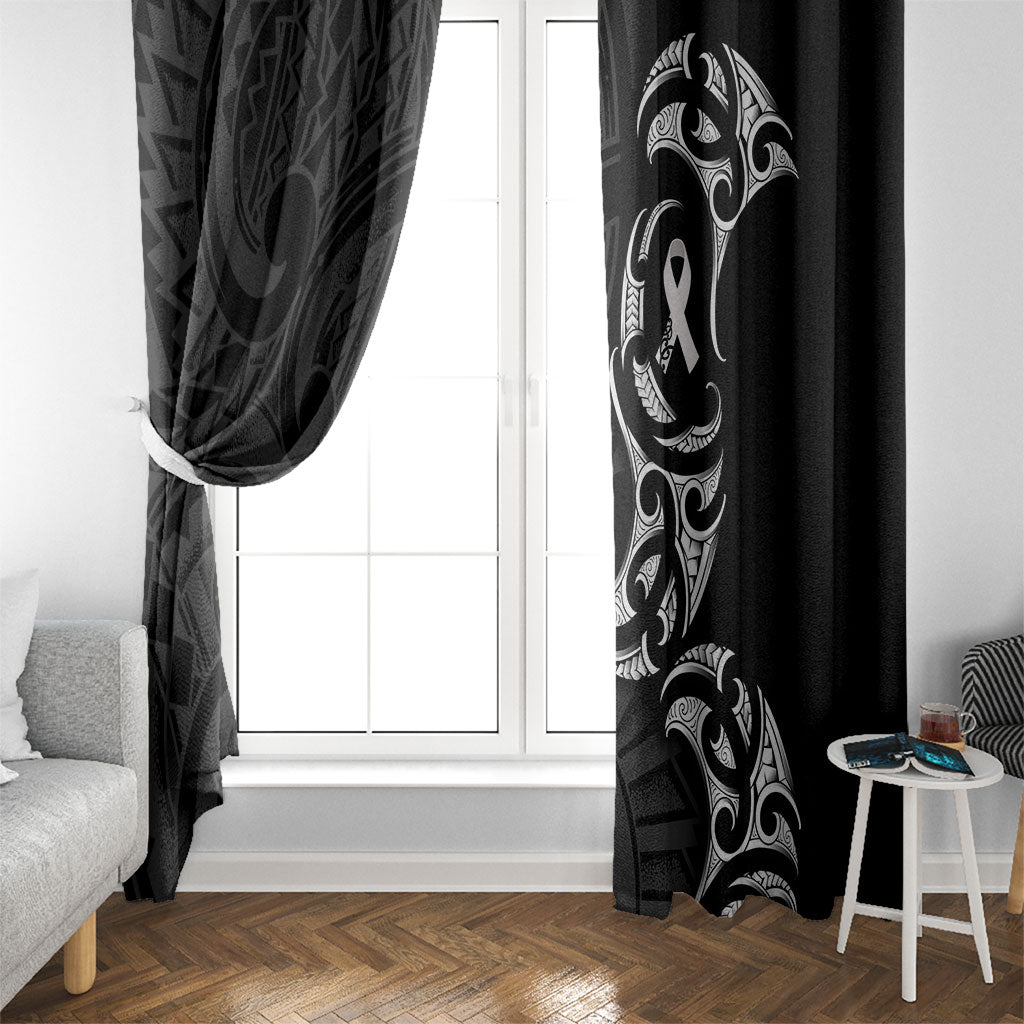 White Ribbon Day New Zealand Window Curtain Aotearoa Maori Pattern