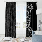 White Ribbon Day New Zealand Window Curtain Aotearoa Maori Pattern