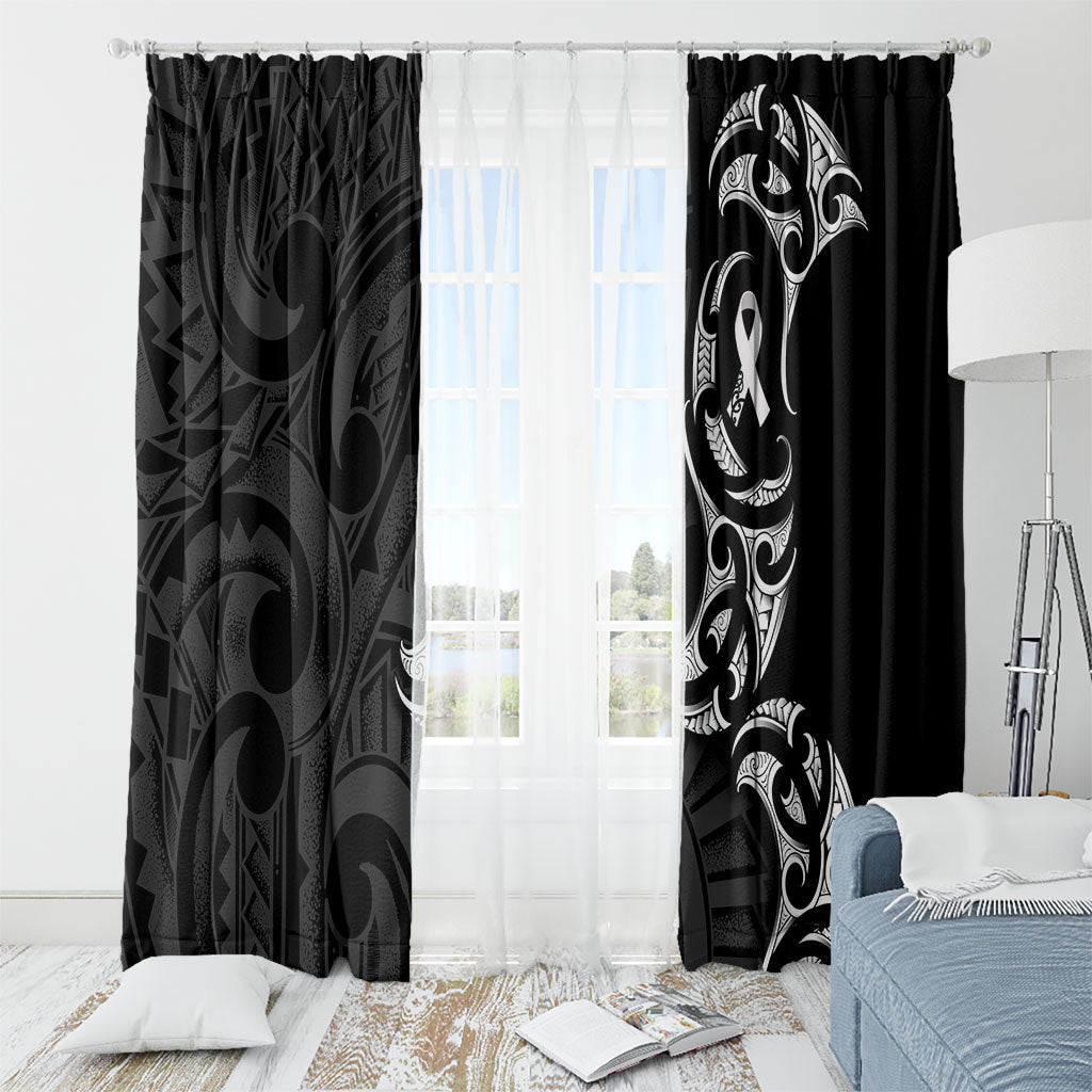 White Ribbon Day New Zealand Window Curtain Aotearoa Maori Pattern