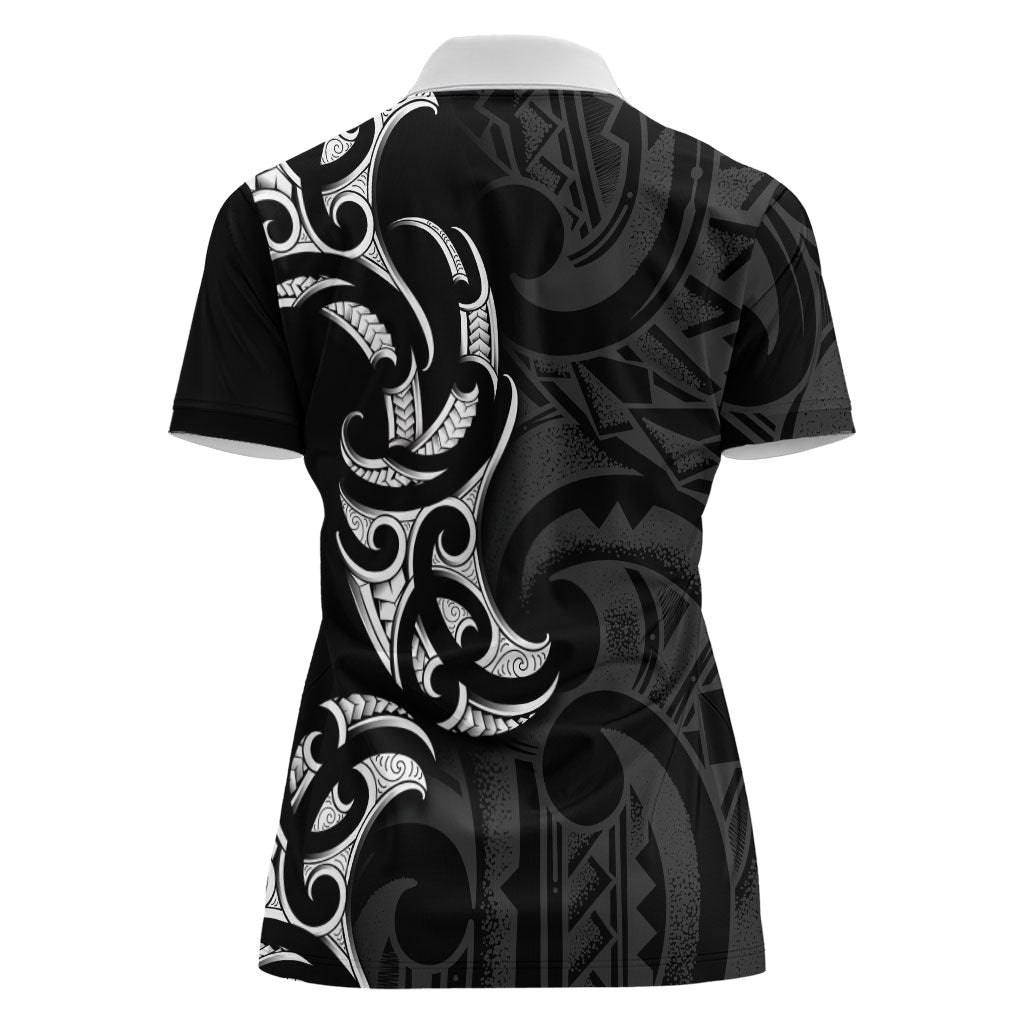 White Ribbon Day New Zealand Women Polo Shirt Aotearoa Maori Pattern