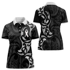 White Ribbon Day New Zealand Women Polo Shirt Aotearoa Maori Pattern