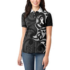 White Ribbon Day New Zealand Women Polo Shirt Aotearoa Maori Pattern