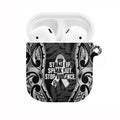 White Ribbon Day New Zealand AirPods Case Respect Women Maori Pattern Black