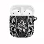 White Ribbon Day New Zealand AirPods Case Respect Women Maori Pattern Black