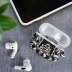 White Ribbon Day New Zealand AirPods Case Respect Women Maori Pattern Black