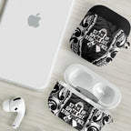 White Ribbon Day New Zealand AirPods Case Respect Women Maori Pattern Black