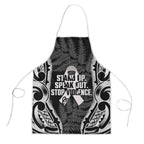 White Ribbon Day New Zealand Apron Respect Women Maori Pattern Black