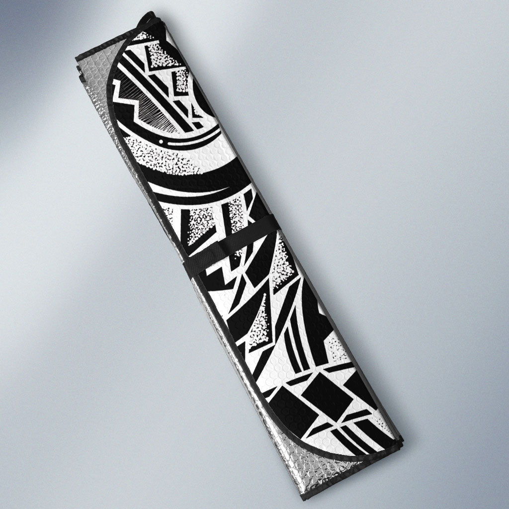 White Ribbon Day New Zealand Auto Sun Shade Respect Women Maori Pattern Black