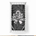 White Ribbon Day New Zealand Baby Bed Cover Respect Women Maori Pattern Black