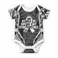 White Ribbon Day New Zealand Baby Onesie Respect Women Maori Pattern Black