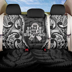 White Ribbon Day New Zealand Back Car Seat Cover Respect Women Maori Pattern Black