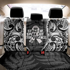 White Ribbon Day New Zealand Back Car Seat Cover Respect Women Maori Pattern Black
