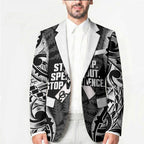 White Ribbon Day New Zealand Blazer Respect Women Maori Pattern Black