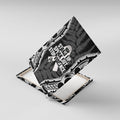 White Ribbon Day New Zealand Canvas Wall Art Respect Women Maori Pattern Black