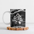 White Ribbon Day New Zealand Ceramic Mug Respect Women Maori Pattern Black
