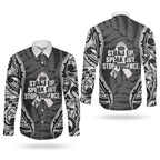 White Ribbon Day New Zealand Couples Matching Short Sleeve Bodycon Dress and Long Sleeve Button Shirt Respect Women Maori Pattern Black