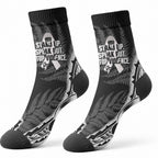 White Ribbon Day New Zealand Crew Socks Respect Women Maori Pattern Black