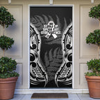 White Ribbon Day New Zealand Door Cover Respect Women Maori Pattern Black
