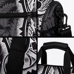 White Ribbon Day New Zealand Duffle Bag Respect Women Maori Pattern Black